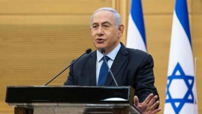 El primer ministro israelí, Benjamin Netanyahu, pronuncia una declaración política en la Knesset, el Parlamento israelí, en Jerusalén. Foto AFP