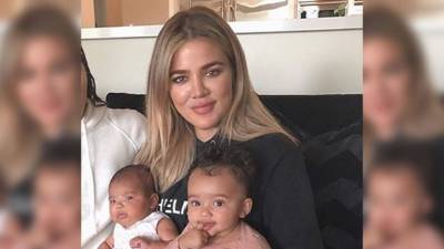 Khloé Kardashian junto a su hija, True Thompson, y su sobrina Chicago West. Foto Instagram.