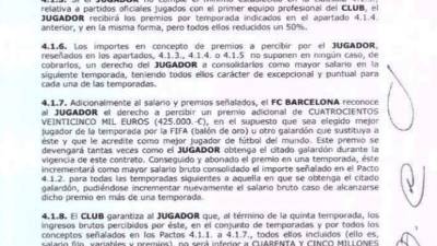 El contrato revela el acuerdo con el FC Barcelona.
