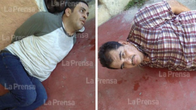 Los detenidos por la Policía Allan Perdomo Vallecillo (48) y Elmer Ángeles Aceituno.