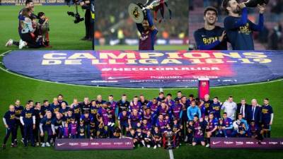 Las imágenes de la victoria del Barcelona ante Levante y celebración del título de la Liga Española en el Camp Nou, con Lionel Messi como gran protagonista.