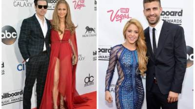 Jennifer López con su novio Casper Smart. A la par Skakira junto a su pareja Gerarld Piqué.