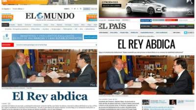La abdicación del Rey Juan Carlos ha tenido hoy una fuerte repercusión en los medios de comunicación de todo el mundo, que destacan la figura del monarca español y su papel en la transición de la dictadura a la democracia.