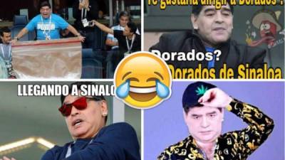 Diego Maradona dirigirá en México y los usuarios de redes sociales se dan gusto con los chistes sobre los hábitos del legendario exjugador.