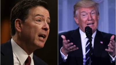 James Comey, exdirector del FBI, a la par el presidente Donald Trump.