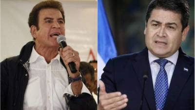 El excandidato de la Alianza, Salvador Nasralla y el presidente electo Juan Orlando Hernández.