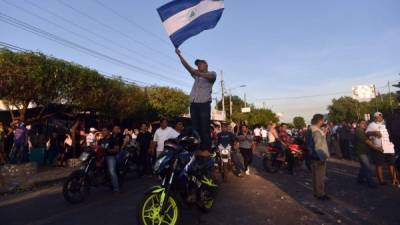 Los nicaraguenses salieron ayer a las calles a protestar contra el régimen de Ortega./AFP.