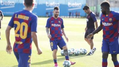 Lionel Messi se unió este miércoles a las prácticas del FC Barcelona. Foto FC Barcelona.