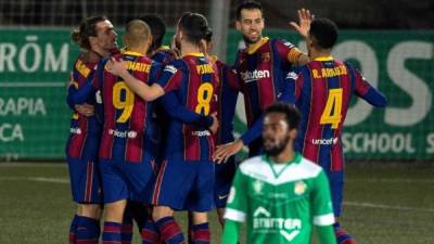 Sufrida clasificación del Barcelona ante Cornellà a los octavos de final de la Copa del Rey. Foto EFE