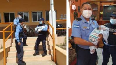 Agentes policiales trasladaron al recién nacido a una estación policial del sector.