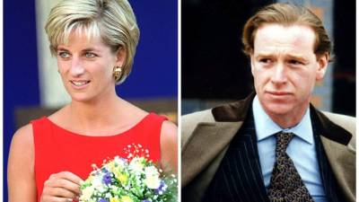 La princesa Diana, al lado la fotografía de James Hewitt.