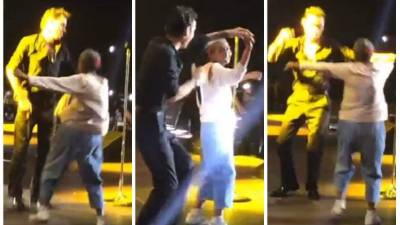 Abuela de 72 años conquista a Marc Anthony en el escenario.