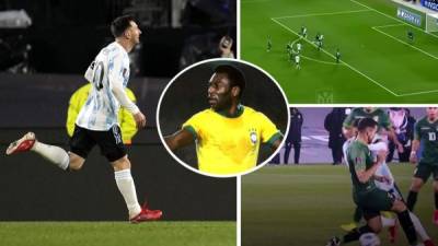 Lionel Messi anotó un golazo a Bolivia en las eliminatorias del Mundial de Catar 2022 e igualó a Pelé como máximo goleador histórico de las selecciones sudamericanas.