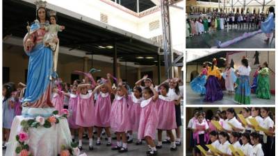 Con energía y devoción cantaron las alumnas más pequeñas de la institución.