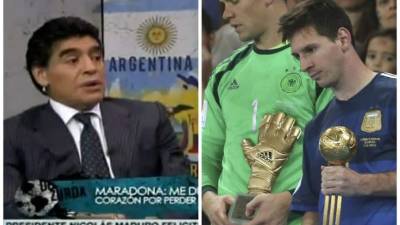 Diego Maradona lamentó la derrota argentina en la final del Mundial ante Alemania y criticó la elección de Lionel Messi como ganador del Balón de Oro.