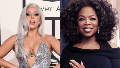 Collage de fotos de Lady Gaga y Oprah Winfrey