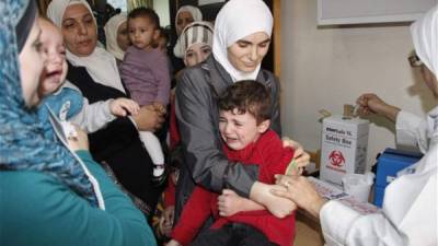 Cientos de niños en Siria recibieron una dósis equivocada de la vacuna contra la rubéola.