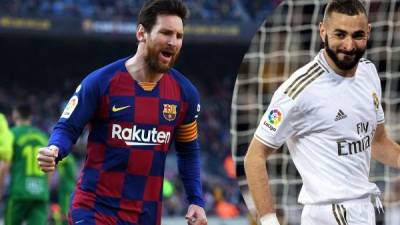 Messi se distancia de Benzema en la carrera por ser el Pichichi de la Liga Española. Foto EFE