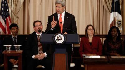 El secretario de Estados de EUA, John Kerry estuvo presente en la lectura del informe sobre el tráfico de personas.