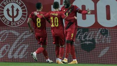 Lukaku celebró a lo grande cada uno de sus goles. Foto EFE.