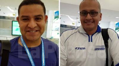 Nolberto Ayala (de azul) y Elvin Maclughin se reencontraron en Sídney para apoyar a la Selección de Honduras.