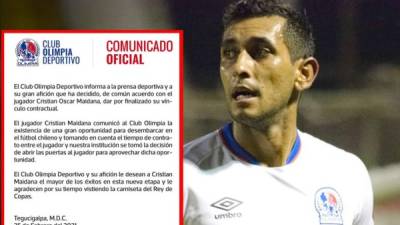 Cristian Maidana ya no es jugador del Olimpia.