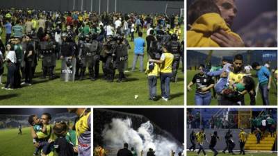 La cancha del estadio Morazán fue escenario de actos vandálicos por parte de las barras de Marathón y Real España. Momentos dramáticos se vivieron.