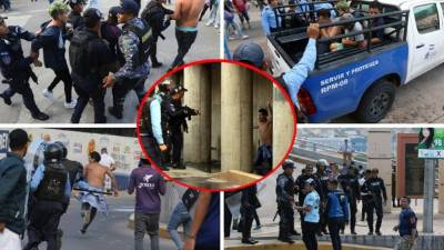 Las barras de Olimpia y Motagua se volvieron a enfrentar en las afueras del estadio Nacional antes de que se jugara el clásico capitalino.
