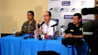 Autoridades de la CCIC, Policía Nacional y Ejército se reunieron este lunes para presentar la iniciativa de seguridad en San Pedro Sula.