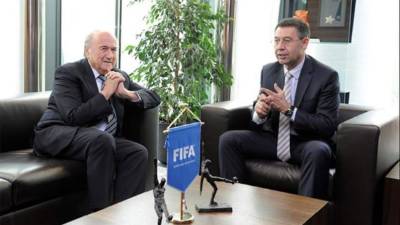 Joseph Blatter junto a Josep Maria Bartomeu en una imagen de archivo.