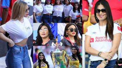 Bellas chica, entre ellas algunas parejas de jugadores del Olimpia, engalanaron el partido de los albos contra Marathón en el estadio Nacional al cierre de la pentagonal.