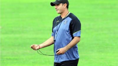 Diego Vázquez durante el entrenamiento de este viernes del Motagua. Foto Ronald Aceituno