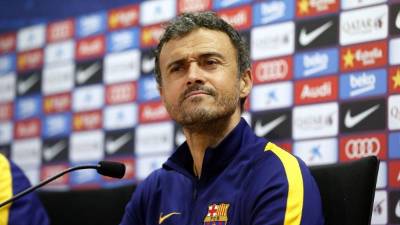 Luis Enrique, durante la rueda de prensa que ofreció este martes. Foto EFE