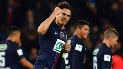Edinson Cavani marcó uno de los goles del PSG contra el Mónaco. Foto AFP