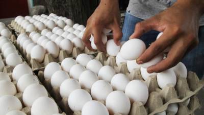 Puestos de huevos en los mercados sampedranos.