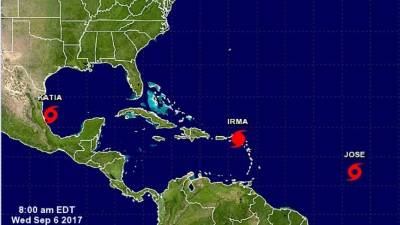 Según el probable patrón de trayectoria trazado por el Centro Nacional de Huracanes (NHC), tras atravesar las Antillas Menores el vórtice del 'extremadamente peligroso' Irma pasará cerca o justo al norte de Puerto Rico dentro de unas horas, en la media noche local.