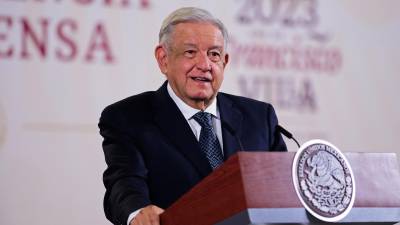 El mandatario mexicano, Andrés Manuel López Obrador, durante una rueda de prensa en Palacio Nacional de la Ciudad de México