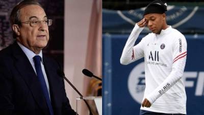 Florentino Pérez quiere concretar la llegada de Mbappé al Real Madrid. Fotos AFP y EFE.