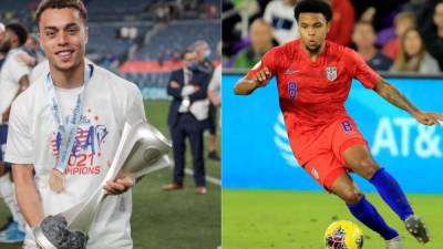 Sergiño Dest y Weston McKennie serán bajas sensibles de EUA para el duelo ante Honduras. Foto Twitter Sergiño Dest y Weston McKennie.