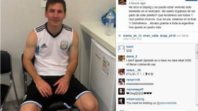 El mensaje que colgó Messi en su cuenta de Instagram.