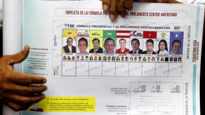 Papeleta presidencial muestra a los candidatos de los diez partidos políticos.