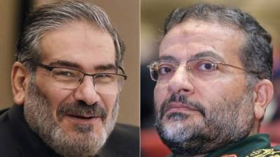 Ali Shamjani, secretario del Consejo Supremo de Seguridad Nacional, y Gholamreza Soleimani, el jefe de la milicia Basij, una fuerza voluntaria leal al régimen, son dos de los altos funcionarios sancionados por Estados Unidos. Fotos: AFP