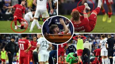 Las imágenes de la escalofriante lesión que sufrió el joven futbolista inglés Harvey Elliot del Liverpool en el partido contra el Leeds United por la Premier League.