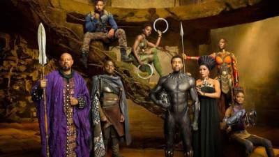 This image released by Disney shows Chadwick Boseman in a scene from Marvel Studios' 'Black Panther.' “Black Panther” is king of the U.S. box office for the third straight weekend. Studio estimates Sunday, March 4, 2018, say the Marvel movie brought in $65 million in the U.S. this weekend, easily outpacing new releases “Red Sparrow” and “Death Wish.” (Matt Kennedy/Marvel Studios-Disney via AP) AP