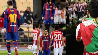 Messi perdió el control al ser expulsado por primera vez en su carrera como jugador del Barcelona en la derrota de 3-2 ante el Athletic por la final de la Supercopa de España. Fotos AFP y EFE.