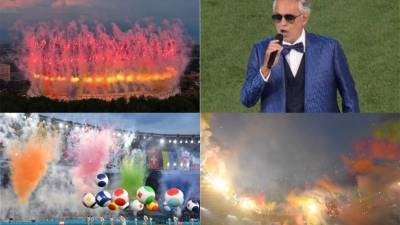Un espectáculo se vivió en la ceremonia de inauguración de la Eurocopa. Fotos AFP y EFE.