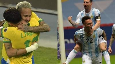 Neymar se enfrentará a su amigo Messi en la Gran Final de la Copa América. Fotos AFP.
