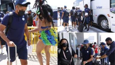 La Sub-23 de Honduras viajó rumbo a Tokio con la ilusión de poder llegar conseguir una medalla en los Juegos Olímpicos. En la despedida de la Bicolor dos chicas se robaron las miradas. Fotos Edwin Romero.