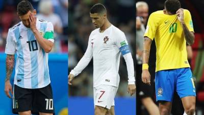 Messi, Cristiano Ronaldo y Neymar quedaron eliminados del Mundial de Rusia 2018.