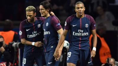 Cavani, Neymar y Mbappé tuvieron una decisiva actuación ante el Bayern Múnich. Foto AFP